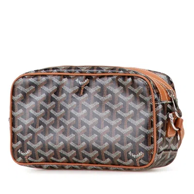 Pre-owned Goyard Cap Vert Black Brown Pvc Leather Shoulder Bag () In Multi