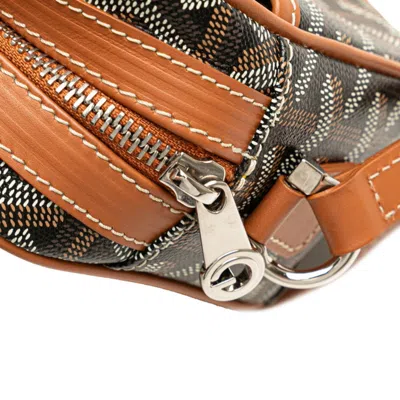 Pre-owned Goyard Cap Vert Black Brown Pvc Leather Shoulder Bag () In Multi