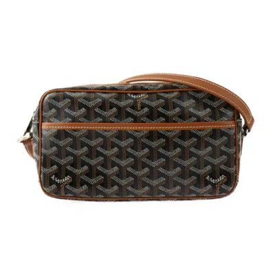 Pre-owned Goyard Cap Vert Black Brown Pvc Leather Shoulder Bag () In Multi