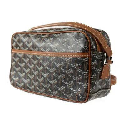 Pre-owned Goyard Cap Vert Black Brown Pvc Leather Shoulder Bag () In Multi