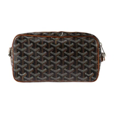 Pre-owned Goyard Cap Vert Black Brown Pvc Leather Shoulder Bag () In Multi