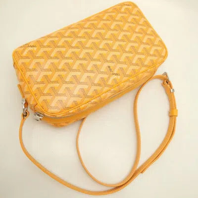 Pre-owned Goyard Cap Vert Yellow Coated Canvas Leather Shoulder Bag ()
