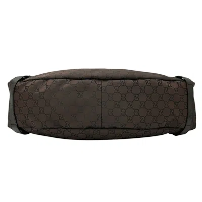 Pre-owned Gucci Abbey Dark Brown Nylon Shoulder Bag Tote Bag ()