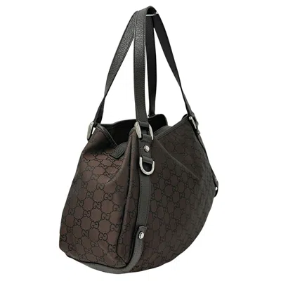 Pre-owned Gucci Abbey Dark Brown Nylon Shoulder Bag Tote Bag ()