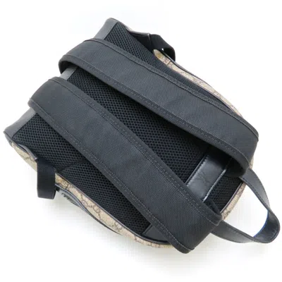 Pre-owned Gucci Beige Black Gg Supreme Leather Backpack () In Multi
