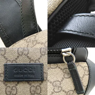 Pre-owned Gucci Beige Black Gg Supreme Leather Backpack () In Multi