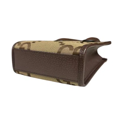 Pre-owned Gucci Beige Brown Gg Canvas Leather Shoulder Bag () In Multi