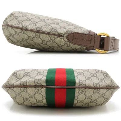 Pre-owned Gucci Beige Brown Gg Supreme Leather Shoulder Bag () In Multi