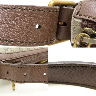 Pre-owned Gucci Beige Brown Gg Supreme Leather Shoulder Bag () In Multi