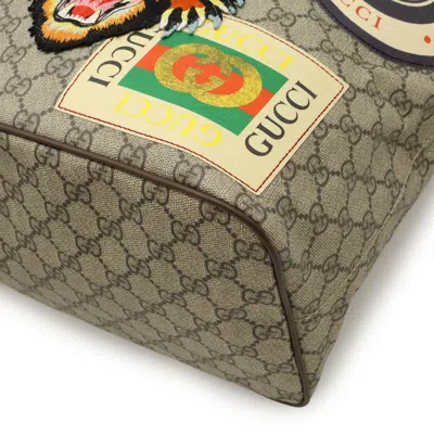Pre-owned Gucci Beige Brown Multi-color Gg Supreme Leather Shoulder Bag Tote Bag ()