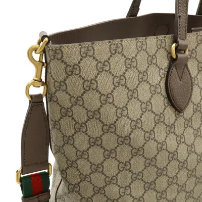 Pre-owned Gucci Beige Brown Multi-color Gg Supreme Leather Shoulder Bag Tote Bag ()
