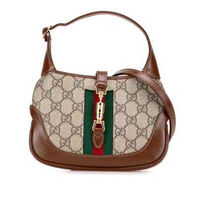 Pre-owned Gucci Beige Brown Pvc Leather Shoulder Bag ()