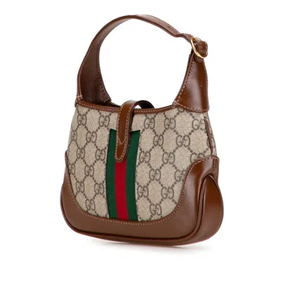 Pre-owned Gucci Beige Brown Pvc Leather Shoulder Bag ()