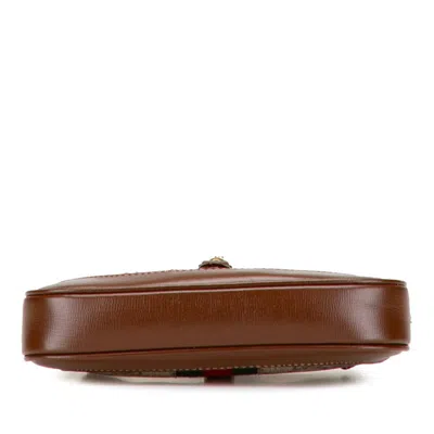 Pre-owned Gucci Beige Brown Pvc Leather Shoulder Bag ()