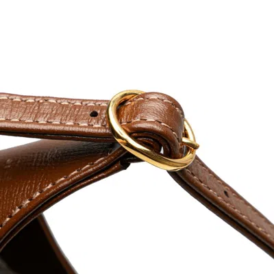 Pre-owned Gucci Beige Brown Pvc Leather Shoulder Bag ()