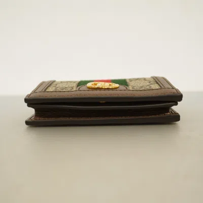 Pre-owned Gucci Beige Brown Pvc Wallet (bi-fold) () In Multi