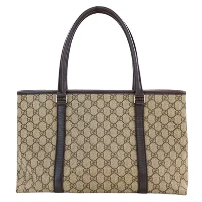 Pre-owned Gucci Beige Brown Tote Bag () In Multi