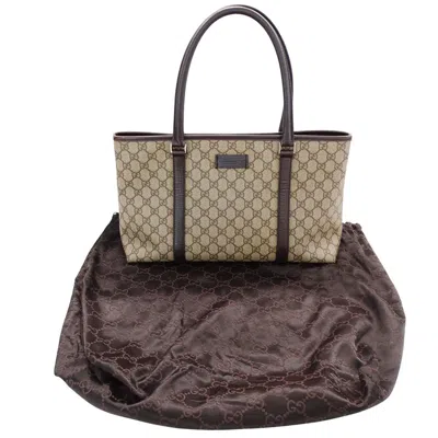 Pre-owned Gucci Beige Brown Tote Bag () In Multi