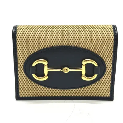 Pre-owned Gucci Beige Canvas Leather Wallet (tri-fold) () In Sand