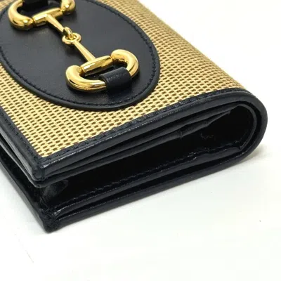 Pre-owned Gucci Beige Canvas Leather Wallet (tri-fold) () In Sand