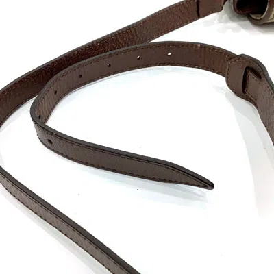 Pre-owned Gucci Beige Dark Brown Pvc Leather Messenger Bag Shoulder Bag () In Multi