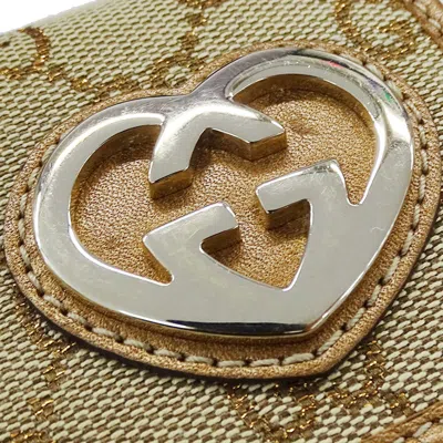 Pre-owned Gucci Beige Gg Canvas Long Bill Wallet (bi-fold) () In Sand
