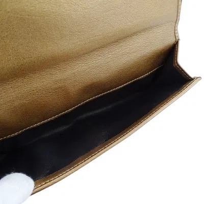 Pre-owned Gucci Beige Gg Canvas Long Bill Wallet (bi-fold) () In Sand