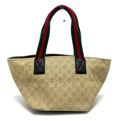 Pre-owned Gucci Beige Gg Canvas Tote Bag () In Sand