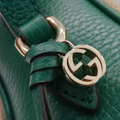 Pre-owned Gucci Beige Green Gg Canvas Shoulder Bag () In Multi