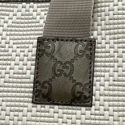 Pre-owned Gucci Beige Khaki White Pvc Leather Tote Bag ()