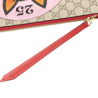 Pre-owned Gucci Beige Multi-color Pvc Suede Clutch Bag ()