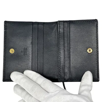 Pre-owned Gucci Beige Navy Canvas Leather Wallet (bi-fold) () In Multi