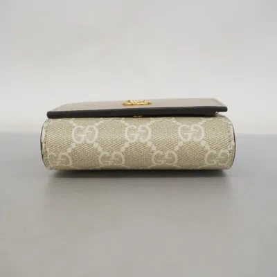 Pre-owned Gucci Beige Pvc Leather Wallet (bi-fold) () In Sand