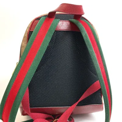 Pre-owned Gucci Beige Red Color Pvc Leather Backpack () In Multi