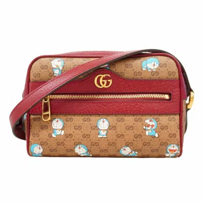 Pre-owned Gucci Beige Red Color Pvc Shoulder Bag () In Multi