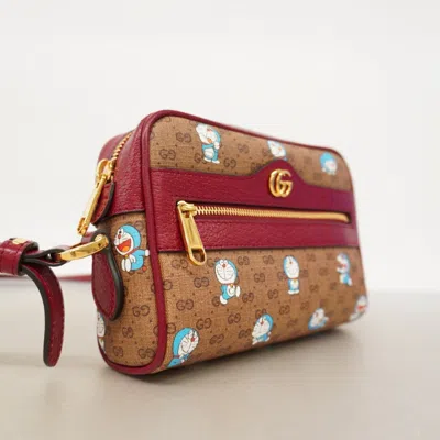Pre-owned Gucci Beige Red Color Pvc Shoulder Bag () In Multi