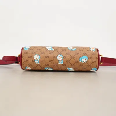 Pre-owned Gucci Beige Red Color Pvc Shoulder Bag () In Multi