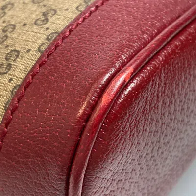 Pre-owned Gucci Beige Red Color Pvc Leather Backpack () In Multi