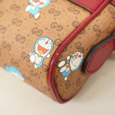 Pre-owned Gucci Beige Red Color Pvc Shoulder Bag () In Multi