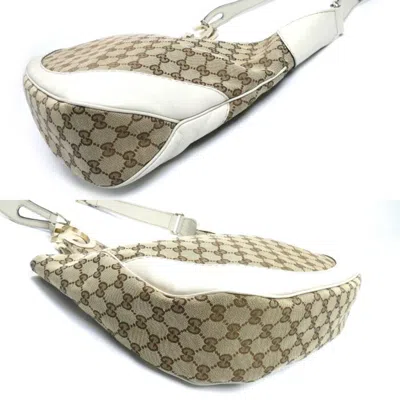 Pre-owned Gucci Beige White Gg Canvas Shoulder Bag () In Multi