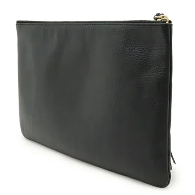 Pre-owned Gucci Black Bamboo Leather Clutch Bag ()