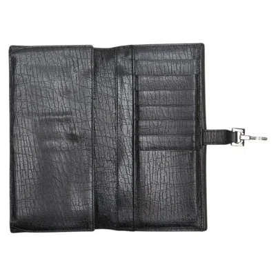 Pre-owned Gucci Black Canvas Leather Long Wallet (bi-fold) ()