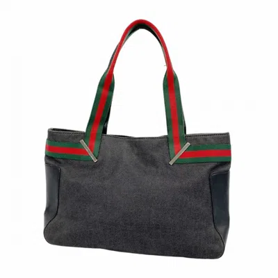 Pre-owned Gucci Black Denim Tote Bag ()
