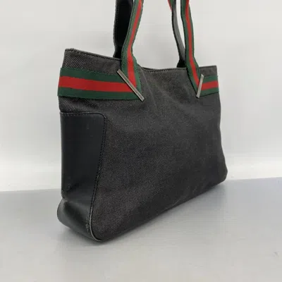 Pre-owned Gucci Black Denim Tote Bag ()
