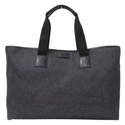 Pre-owned Gucci Black Denim Tote Bag ()