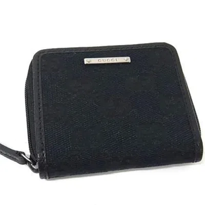 Pre-owned Gucci Black Gg Canvas Coin Purse/coin Case ()