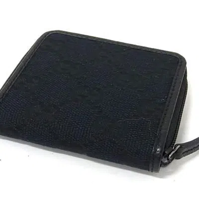 Pre-owned Gucci Black Gg Canvas Coin Purse/coin Case ()