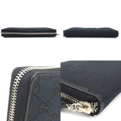 Pre-owned Gucci Black Gg Canvas Long Wallet (bi-fold) ()