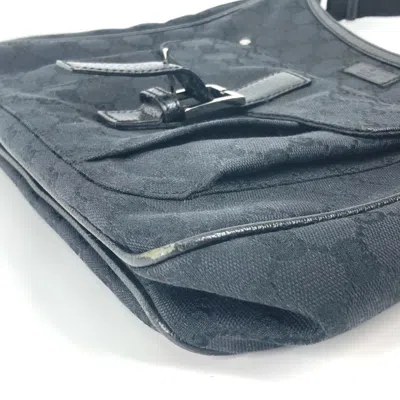 Pre-owned Gucci Black Gg Canvas Shoulder Bag ()