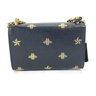 Pre-owned Gucci Black Gold Leather Pochette Shoulder Bag () In Multi